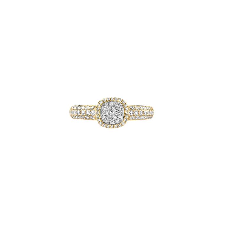 Tirisi Jewelry Milano Sweeties entourage ring geel/wit goud met diamant - TR9798D(2T) - #2 Tirisi Jewelry Milano Sweeties entourage ring geel/wit goud met diamant - TR9798D(2T) - #2