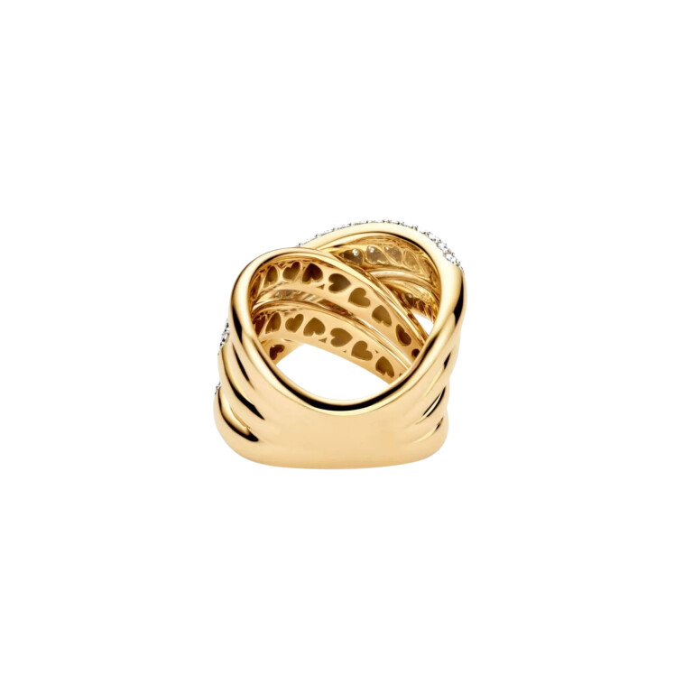 Tirisi Jewelry Amsterdam Due ring geel/wit goud met diamant - TR9771D(2T) - #4 Tirisi Jewelry Amsterdam Due ring geel/wit goud met diamant - TR9771D(2T) - #4