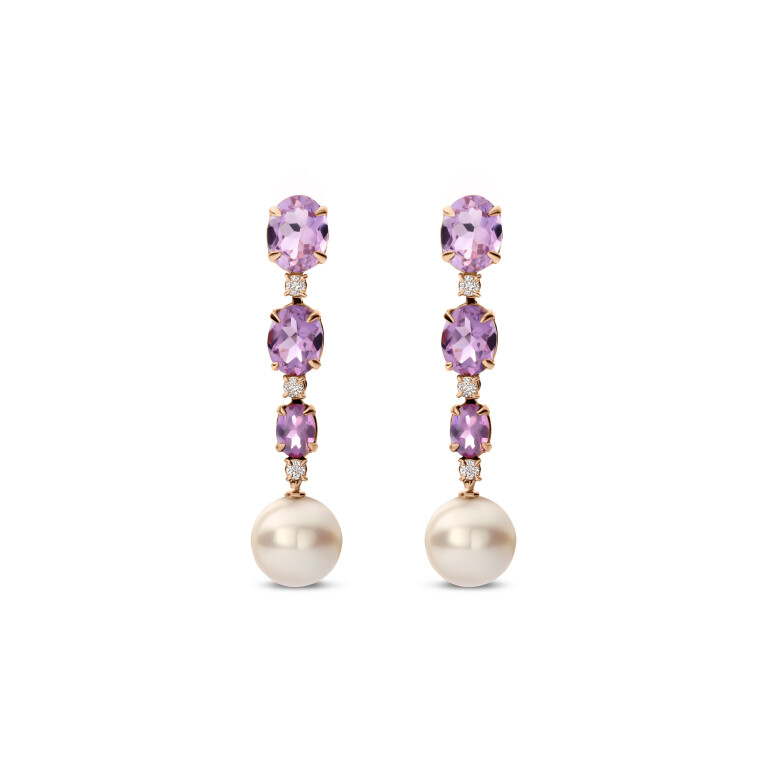 roodgoud oorhangers met diamant Schaap en Citroen Colours - #2 roodgoud oorhangers met diamant Schaap en Citroen Colours - #2