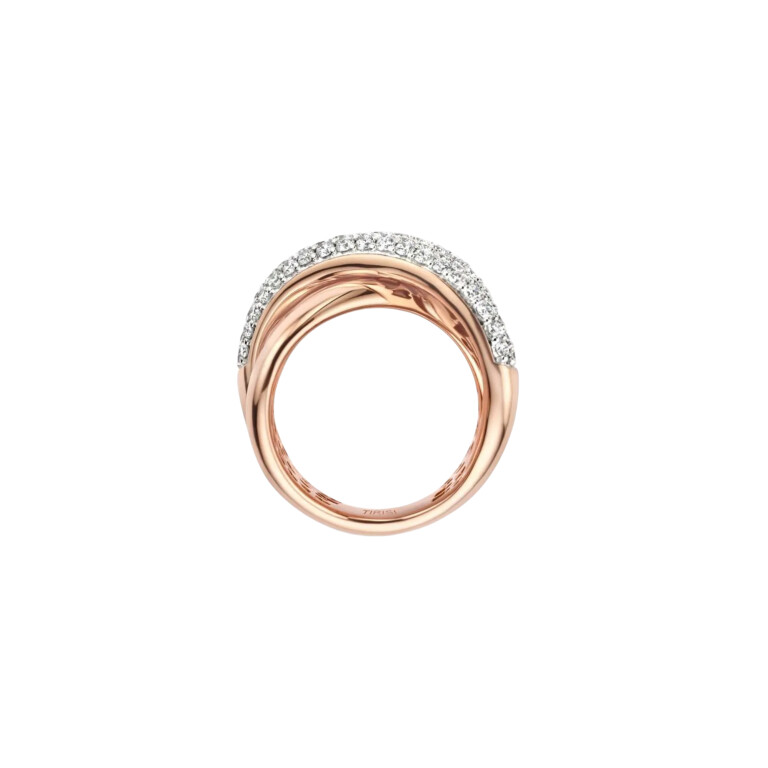 Tirisi Jewelry Amsterdam Due ring rosé/wit goud met diamant - TR9771D(2P) - #4 Tirisi Jewelry Amsterdam Due ring rosé/wit goud met diamant - TR9771D(2P) - #4