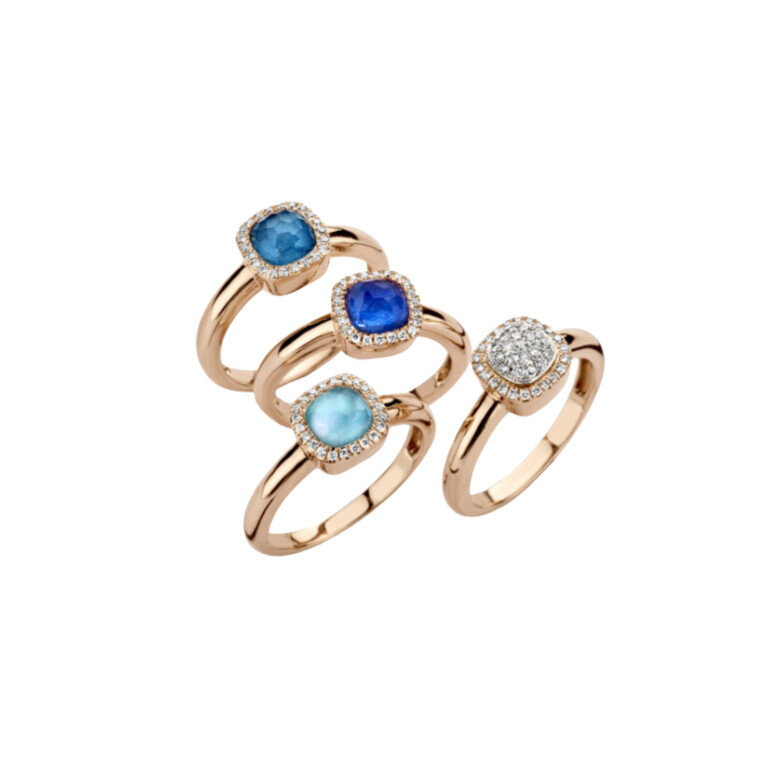 Tirisi Jewelry Milano Sweeties entourage ring roodgoud met diamant - TR9624WQP - #5 Tirisi Jewelry Milano Sweeties entourage ring roodgoud met diamant - TR9624WQP - #5