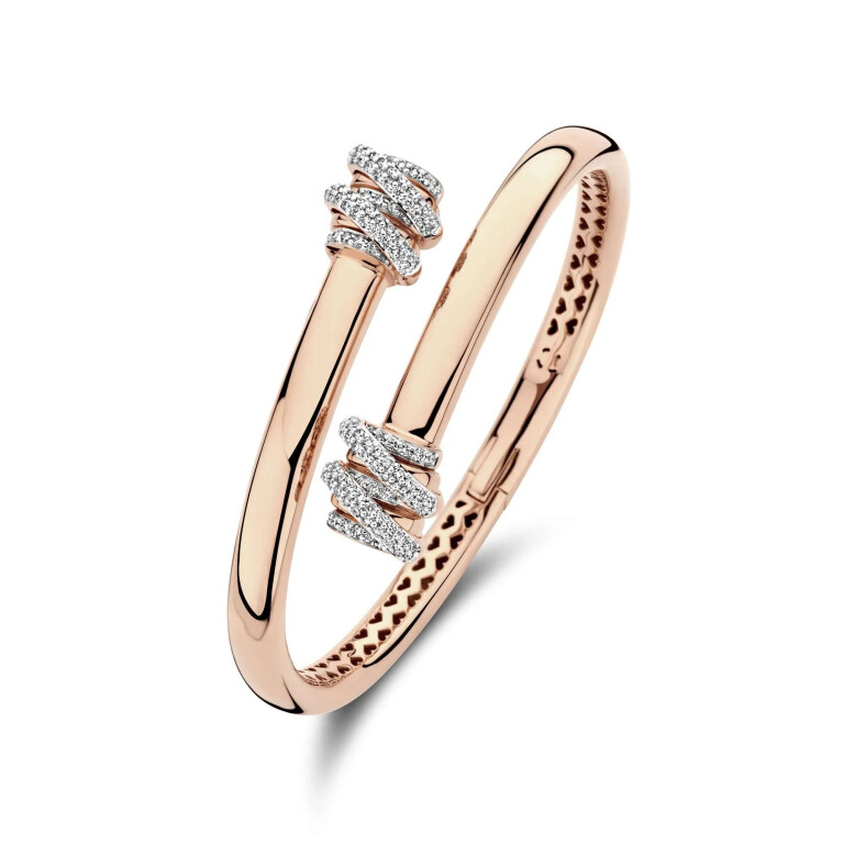 Tirisi Jewelry Amsterdam Swirl spang armband roodgoud met diamant - TB2202D(2P)/E - #2 Tirisi Jewelry Amsterdam Swirl spang armband roodgoud met diamant - TB2202D(2P)/E - #2