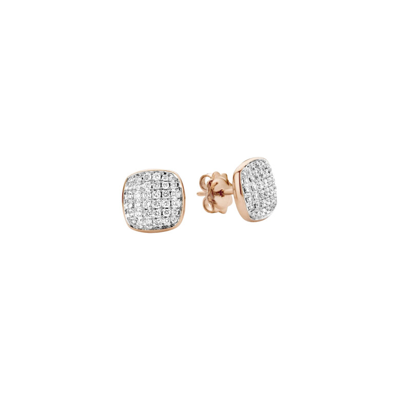 Tirisi Jewelry Amsterdam Stackables oorknoppen rosé/wit goud met diamant - TE7075D(2P) - #2 Tirisi Jewelry Amsterdam Stackables oorknoppen rosé/wit goud met diamant - TE7075D(2P) - #2