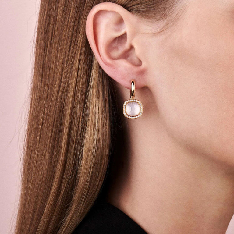 Tirisi Jewelry Milano Due oorhangers roodgoud met diamant - TE9217EMP - #3 Tirisi Jewelry Milano Due oorhangers roodgoud met diamant - TE9217EMP - #3