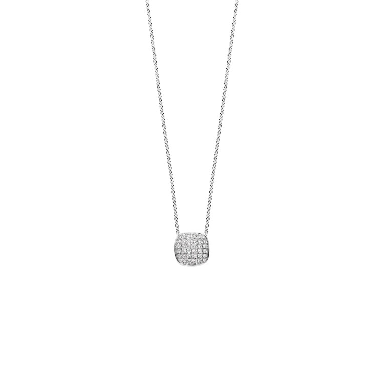 Tirisi Jewelry Amsterdam Stackables collier met hanger witgoud met diamant - TN2092DW - #1 Tirisi Jewelry Amsterdam Stackables collier met hanger witgoud met diamant - TN2092DW - #1