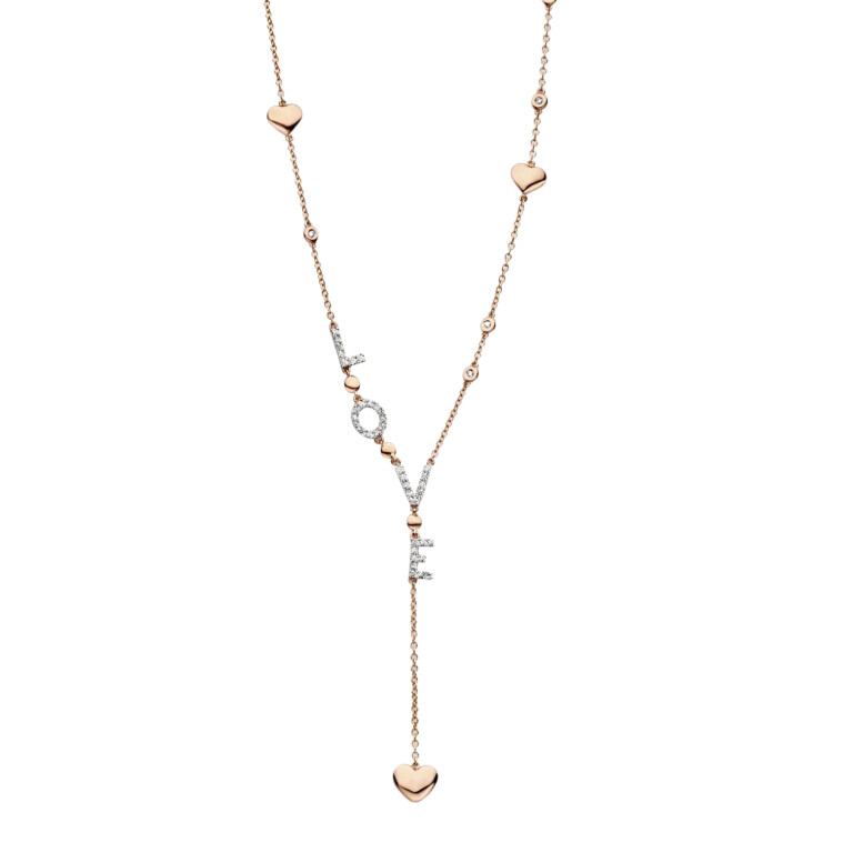 Tirisi Jewelry Monte Carlo collier rosé/wit goud met diamant - TN2126D(2P) - #5 Tirisi Jewelry Monte Carlo collier rosé/wit goud met diamant - TN2126D(2P) - #5