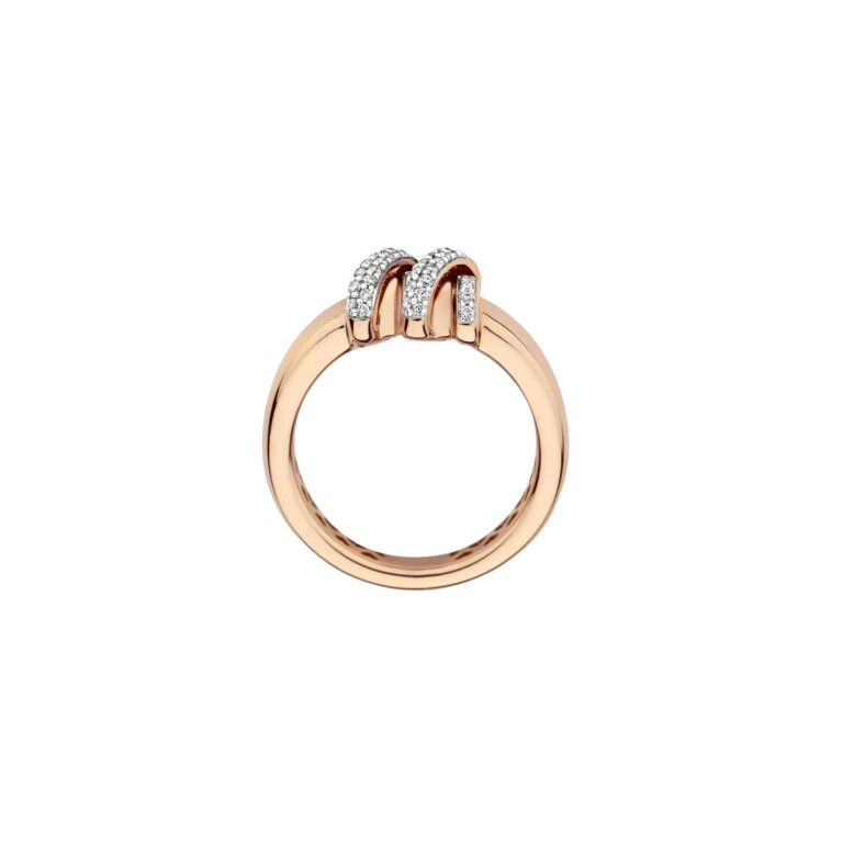 Tirisi Jewelry Amsterdam Swirl ring rosé/wit goud met diamant - TR1231D(2P) - #3 Tirisi Jewelry Amsterdam Swirl ring rosé/wit goud met diamant - TR1231D(2P) - #3