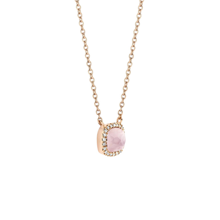 Tirisi Jewelry Milano Sweeties collier met hanger entourage roodgoud met diamant - TP9152PQP - #3 Tirisi Jewelry Milano Sweeties collier met hanger entourage roodgoud met diamant - TP9152PQP - #3