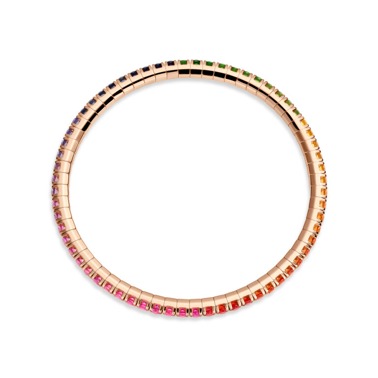 roodgoud flexibele armband met Saffier SC Highlights Colours - #6 roodgoud flexibele armband met Saffier SC Highlights Colours - #6