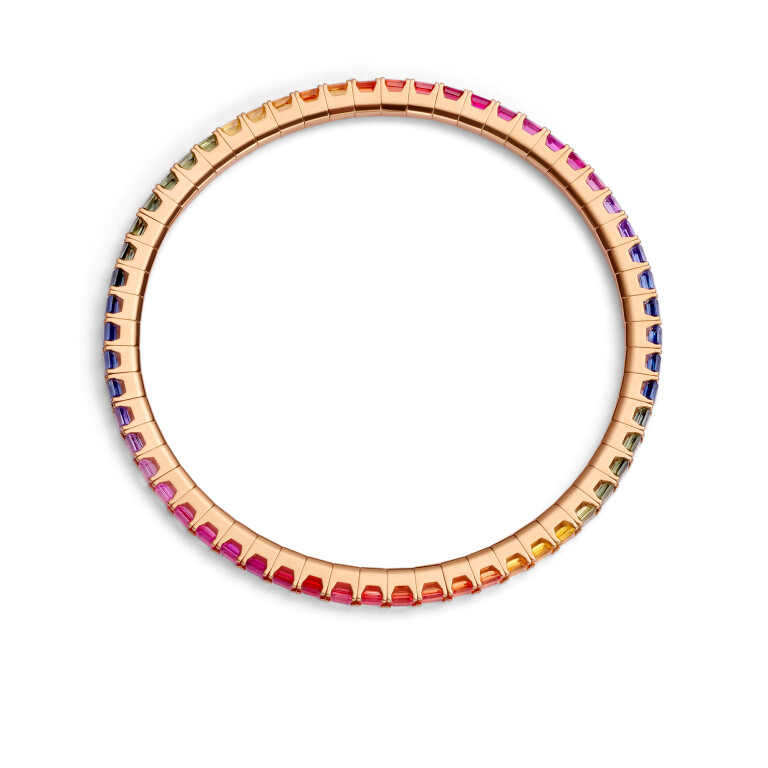 roodgoud flexibele armband met Saffier SC Highlights Colours - #4 roodgoud flexibele armband met Saffier SC Highlights Colours - #4