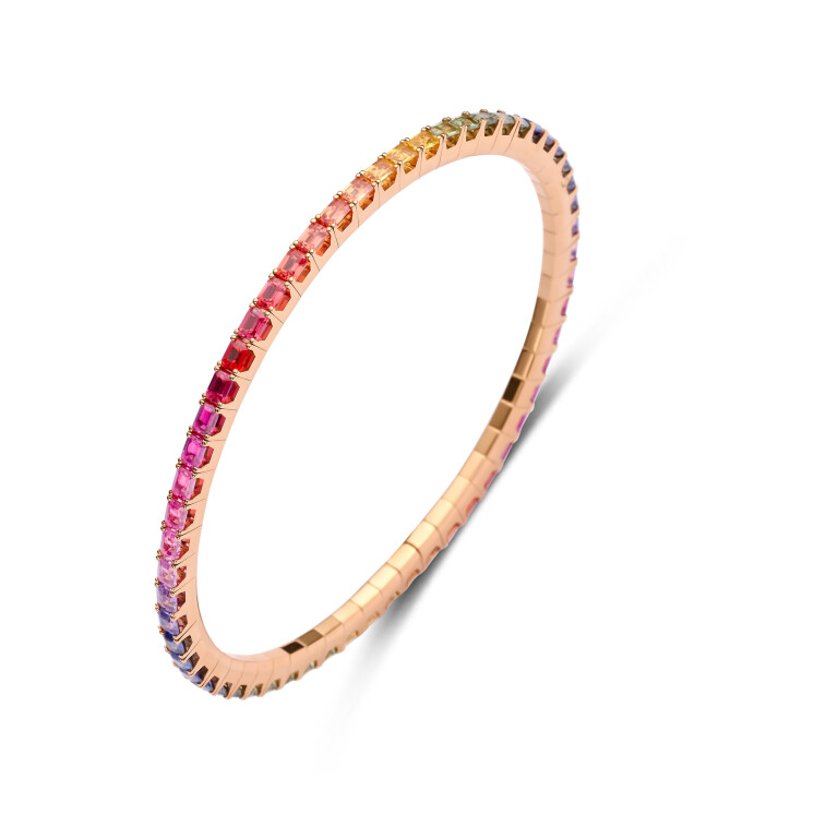 roodgoud flexibele armband met Saffier SC Highlights Colours - #5 roodgoud flexibele armband met Saffier SC Highlights Colours - #5