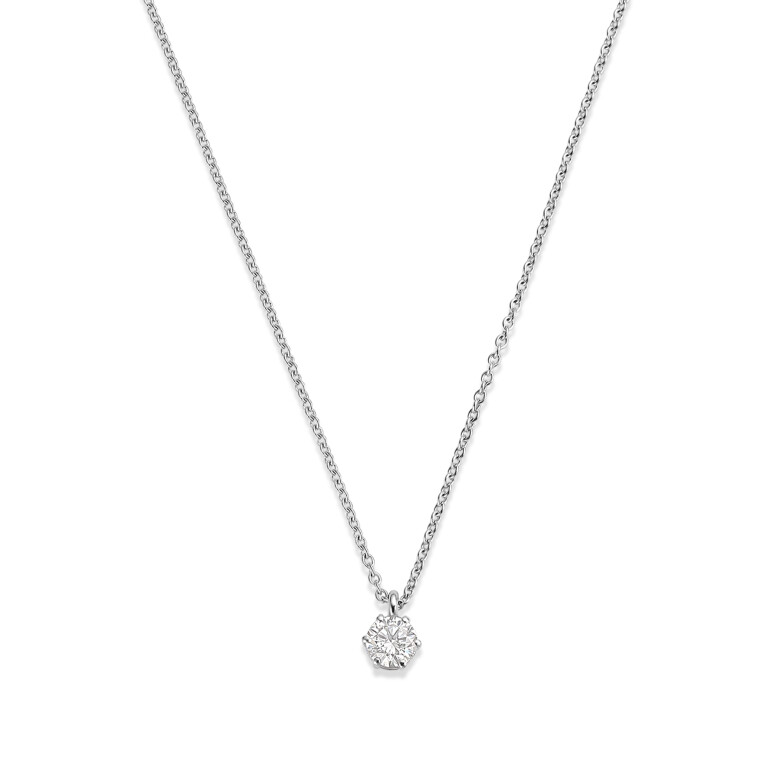 witgoud collier met hanger solitair met diamant Schaap en Citroen Diamonds - #3 witgoud collier met hanger solitair met diamant Schaap en Citroen Diamonds - #3