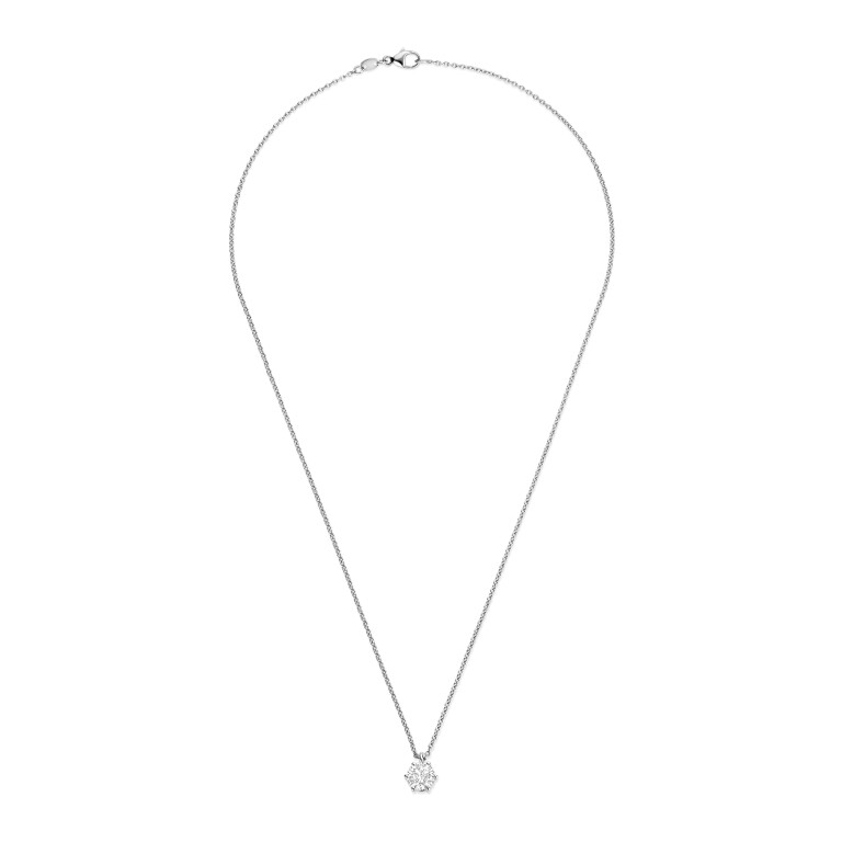 witgoud collier met hanger solitair met diamant SC Highlights Diamonds - #4 witgoud collier met hanger solitair met diamant SC Highlights Diamonds - #4