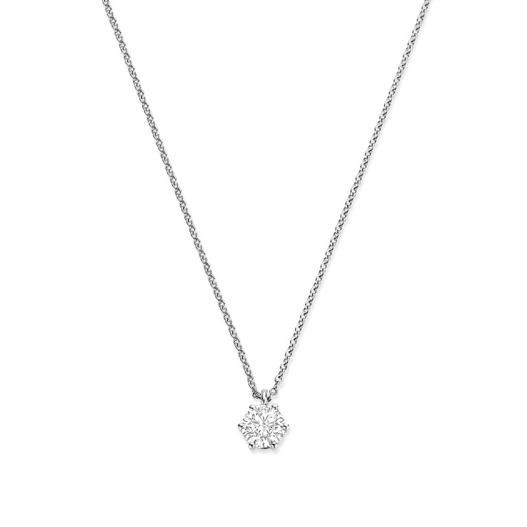 witgoud collier met hanger solitair met diamant SC Highlights Diamonds - #2 witgoud collier met hanger solitair met diamant SC Highlights Diamonds - #2