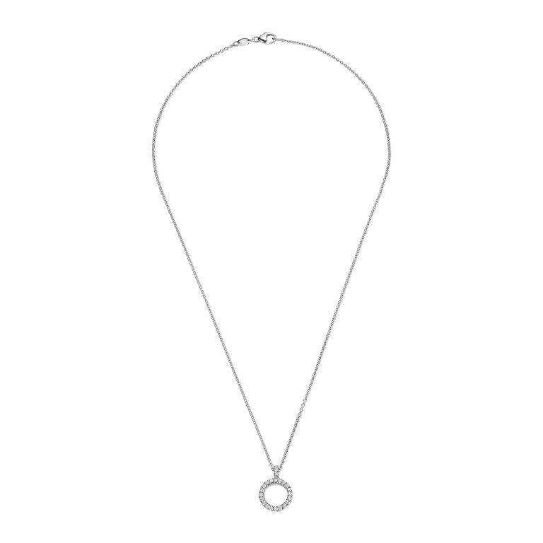 witgoud collier met hanger entourage met diamant Schaap en Citroen Diamonds - #4 witgoud collier met hanger entourage met diamant Schaap en Citroen Diamonds - #4