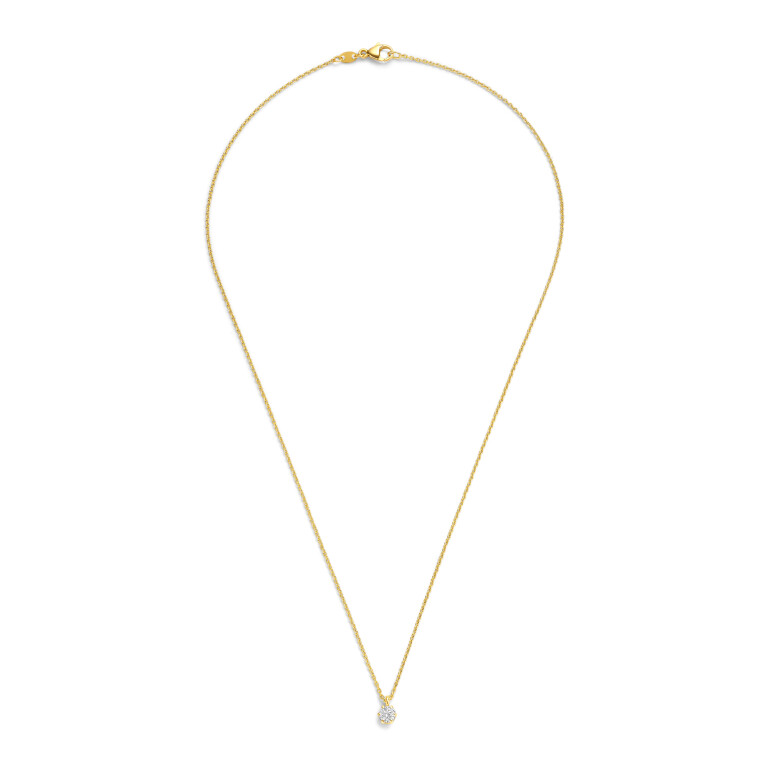 geelgoud collier met hanger solitair met diamant Schaap en Citroen Diamonds - #4 geelgoud collier met hanger solitair met diamant Schaap en Citroen Diamonds - #4