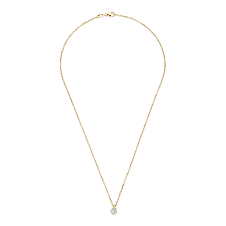 geelgoud collier met hanger solitair met diamant Schaap en Citroen Diamonds - #2 geelgoud collier met hanger solitair met diamant Schaap en Citroen Diamonds - #2