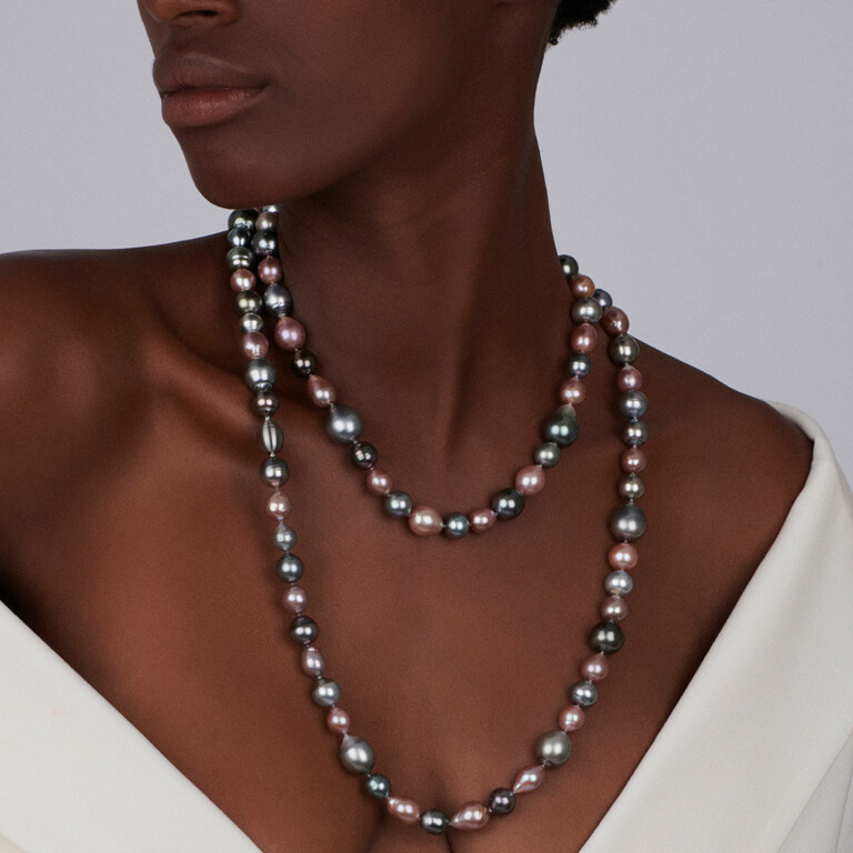 staal parel collier Schaap en Citroen Pearls - #2 staal parel collier Schaap en Citroen Pearls - #2