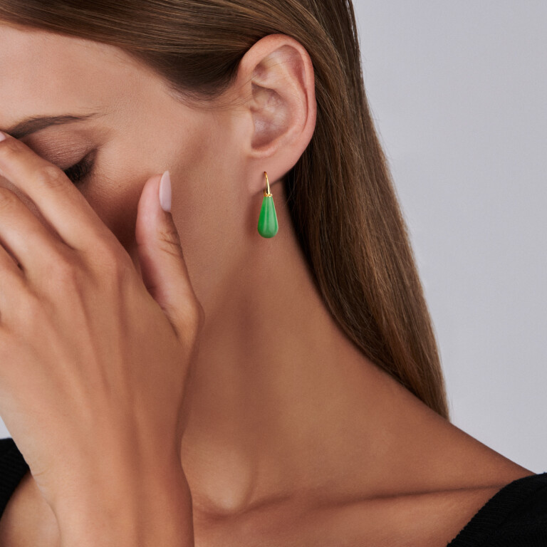 geelgoud oorhangers met Jade Schaap en Citroen Colours - #2 geelgoud oorhangers met Jade Schaap en Citroen Colours - #2