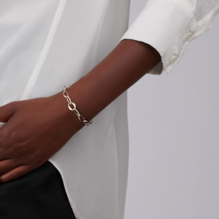 witgoud schakel armband Schaap en Citroen Essentials - #5 witgoud schakel armband Schaap en Citroen Essentials - #5