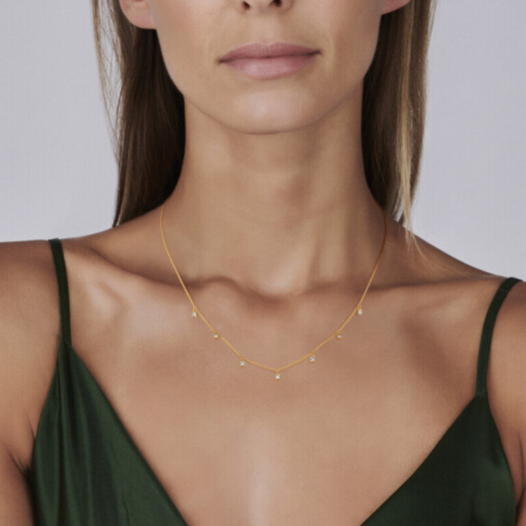 geelgoud collier met diamant Schaap en Citroen Diamonds - #2 geelgoud collier met diamant Schaap en Citroen Diamonds - #2