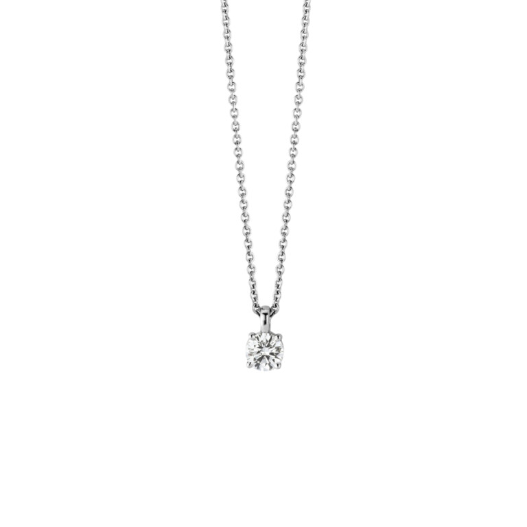 witgoud collier met hanger solitair met diamant Schaap en Citroen Diamonds - #3 witgoud collier met hanger solitair met diamant Schaap en Citroen Diamonds - #3