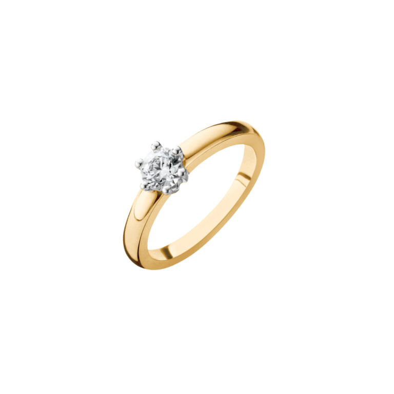 geel/wit goud solitair ring met diamant Schaap en Citroen Diamonds - #2 geel/wit goud solitair ring met diamant Schaap en Citroen Diamonds - #2