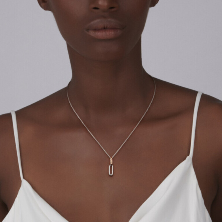 rosé/wit goud hanger met diamant Schaap en Citroen Diamonds - #3 rosé/wit goud hanger met diamant Schaap en Citroen Diamonds - #3