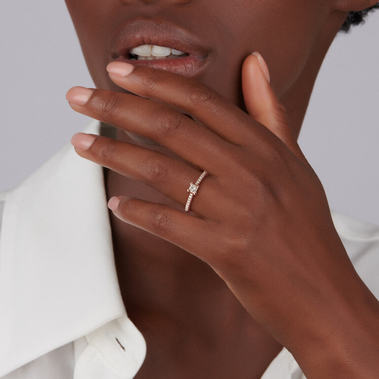 roodgoud solitair ring met diamant Schaap en Citroen Diamonds - #4 roodgoud solitair ring met diamant Schaap en Citroen Diamonds - #4