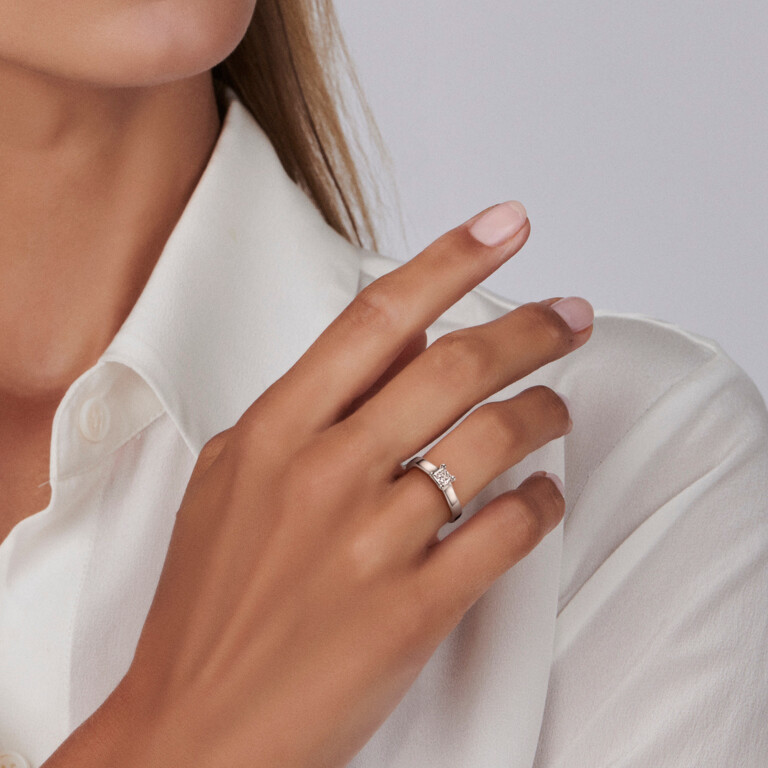 witgoud solitair ring met diamant Schaap en Citroen Diamonds - #2 witgoud solitair ring met diamant Schaap en Citroen Diamonds - #2