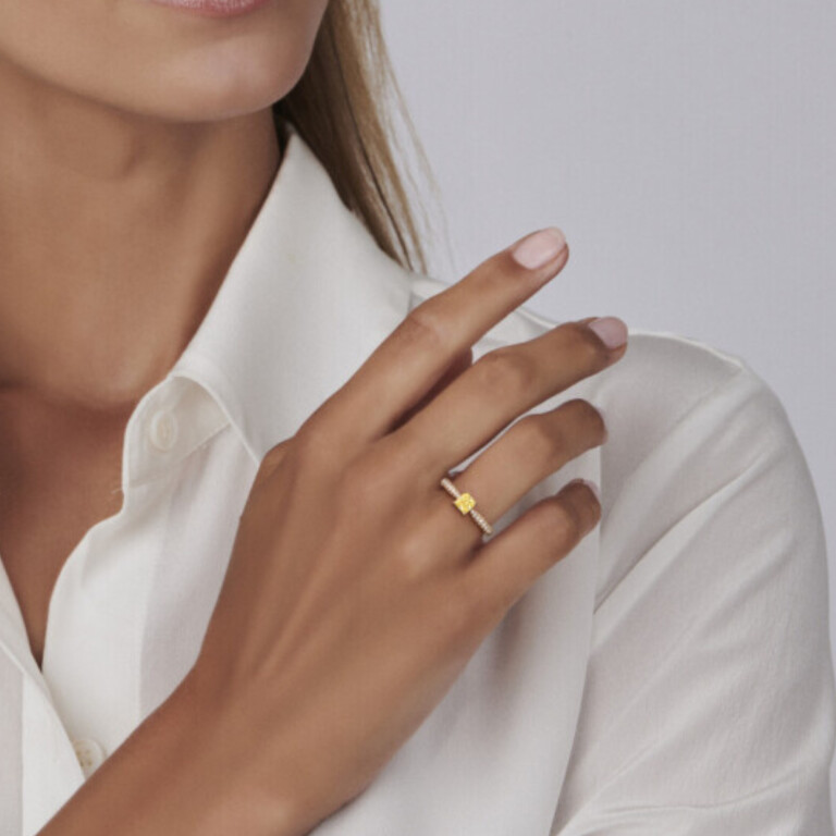 roodgoud solitair ring met diamant Schaap en Citroen Diamonds - #4 roodgoud solitair ring met diamant Schaap en Citroen Diamonds - #4