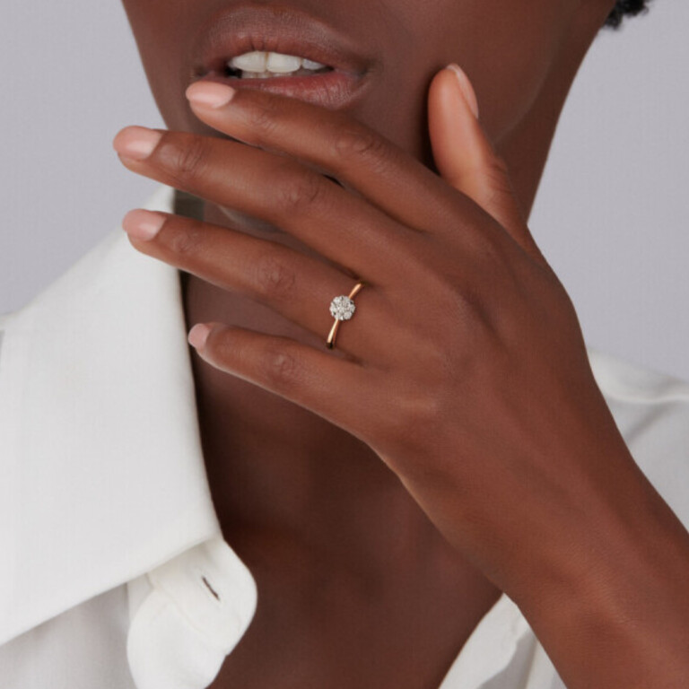 rosé/wit goud entourage ring met diamant Schaap en Citroen Diamonds - #4 rosé/wit goud entourage ring met diamant Schaap en Citroen Diamonds - #4