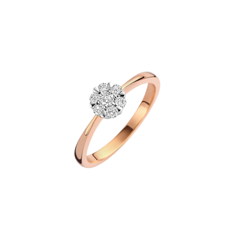 rosé/wit goud entourage ring met diamant Schaap en Citroen Diamonds - #1 rosé/wit goud entourage ring met diamant Schaap en Citroen Diamonds - #1