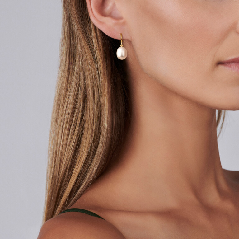 geelgoud parel oorhangers Schaap en Citroen Pearls - #3 geelgoud parel oorhangers Schaap en Citroen Pearls - #3