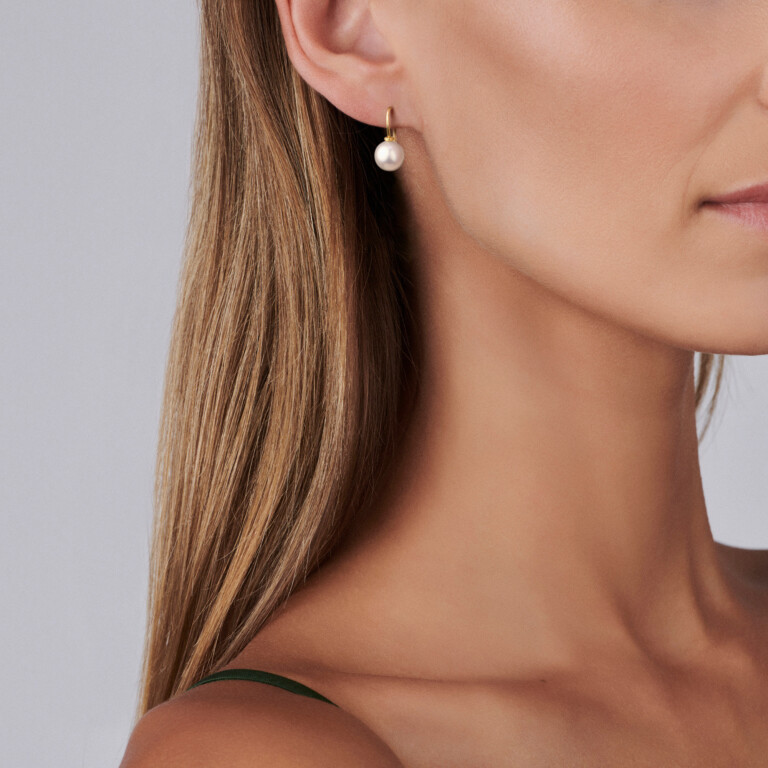 geelgoud parel oorhangers Schaap en Citroen Pearls - #3 geelgoud parel oorhangers Schaap en Citroen Pearls - #3