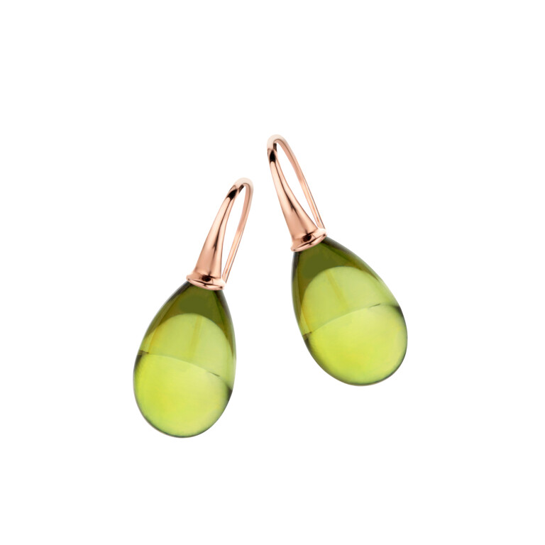 roodgoud oorhangers met Kwarts Schaap en Citroen Colours - #2 roodgoud oorhangers met Kwarts Schaap en Citroen Colours - #2