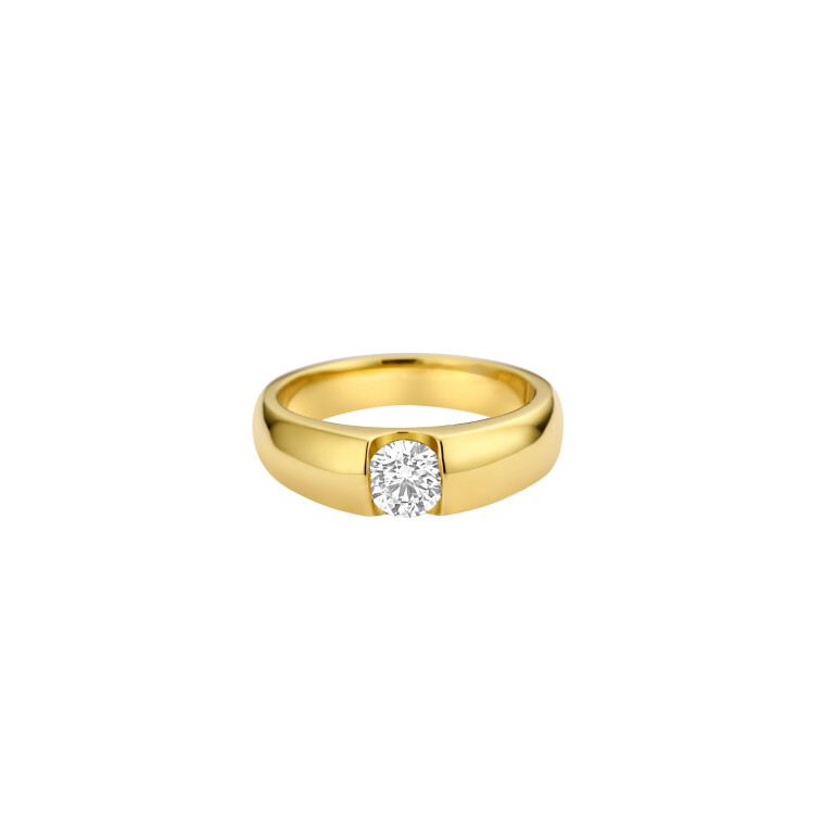 geelgoud solitair ring met diamant Schaap en Citroen Diamonds - #2 geelgoud solitair ring met diamant Schaap en Citroen Diamonds - #2