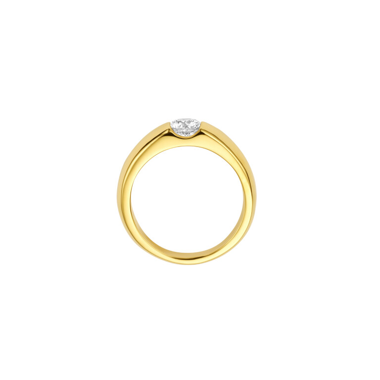 geelgoud solitair ring met diamant Schaap en Citroen Diamonds - #3 geelgoud solitair ring met diamant Schaap en Citroen Diamonds - #3
