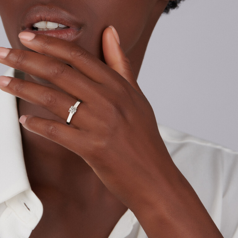 witgoud solitair ring met diamant Schaap en Citroen Diamonds - #4 witgoud solitair ring met diamant Schaap en Citroen Diamonds - #4