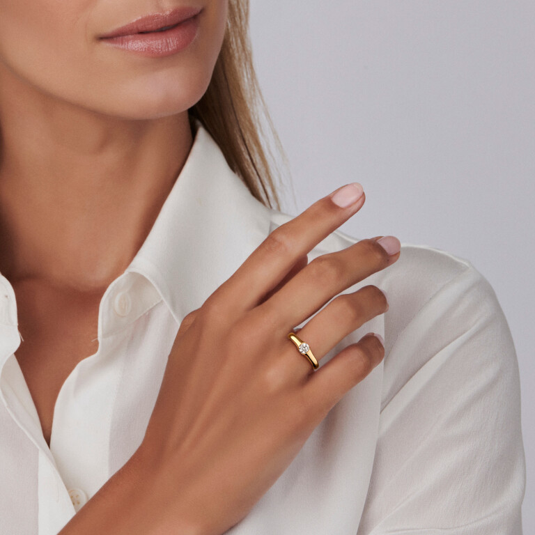 roodgoud solitair ring met diamant Schaap en Citroen Diamonds - #4 roodgoud solitair ring met diamant Schaap en Citroen Diamonds - #4