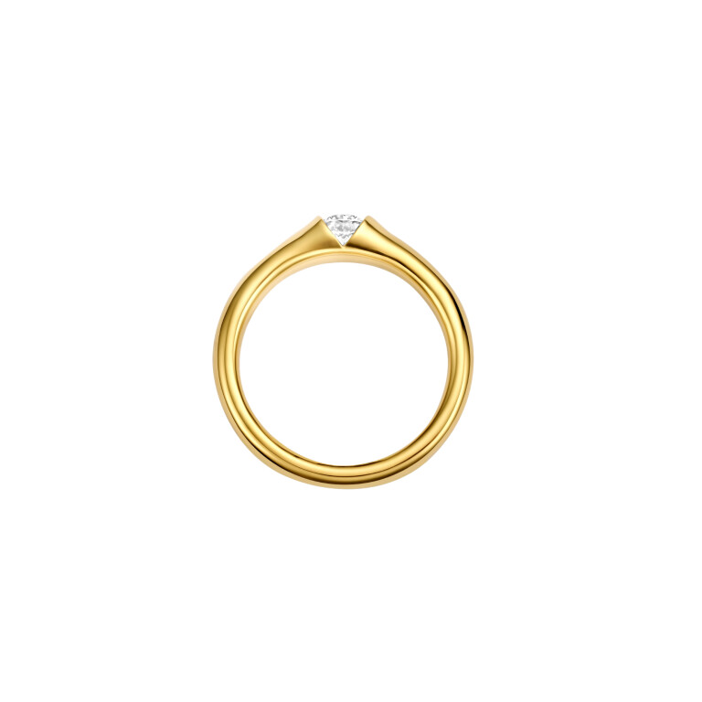 geelgoud solitair ring met diamant Schaap en Citroen Diamonds - #3 geelgoud solitair ring met diamant Schaap en Citroen Diamonds - #3
