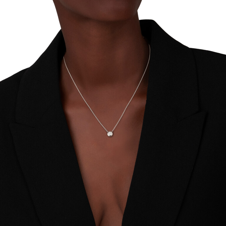 witgoud collier met hanger solitair met diamant Schaap en Citroen Diamonds - #3 witgoud collier met hanger solitair met diamant Schaap en Citroen Diamonds - #3