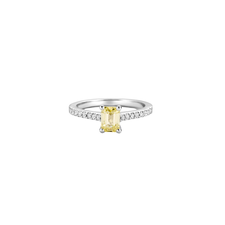 witgoud solitair ring met diamant Schaap en Citroen Diamonds - #2 witgoud solitair ring met diamant Schaap en Citroen Diamonds - #2