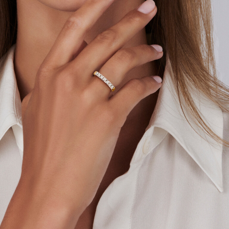 geel/wit goud alliance ring met diamant Schaap en Citroen Diamonds - #4 geel/wit goud alliance ring met diamant Schaap en Citroen Diamonds - #4