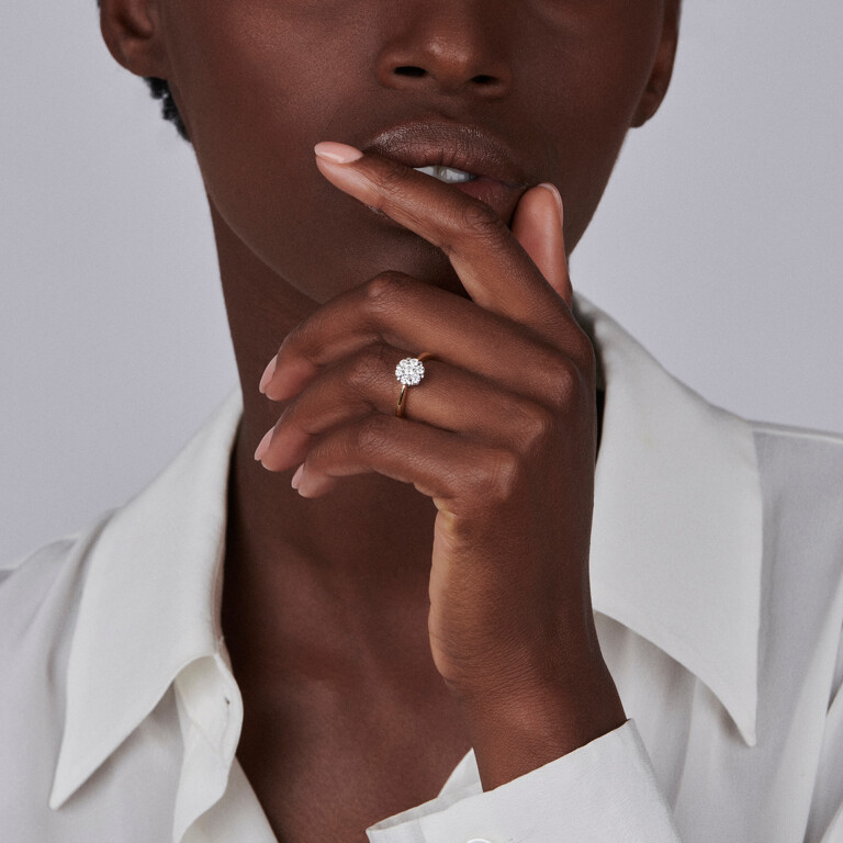 geel/wit goud entourage ring met diamant Schaap en Citroen Diamonds - #4 geel/wit goud entourage ring met diamant Schaap en Citroen Diamonds - #4