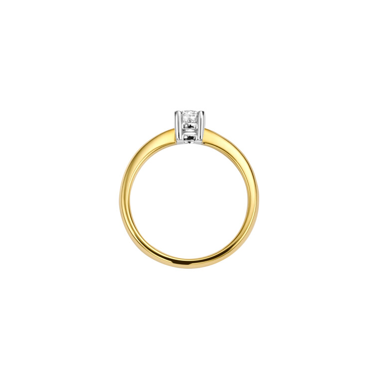 geel/wit goud solitair ring met diamant Schaap en Citroen Diamonds - #3 geel/wit goud solitair ring met diamant Schaap en Citroen Diamonds - #3