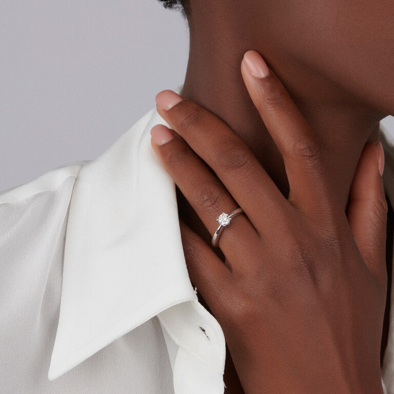 witgoud solitair ring met diamant Schaap en Citroen Diamonds - #5 witgoud solitair ring met diamant Schaap en Citroen Diamonds - #5