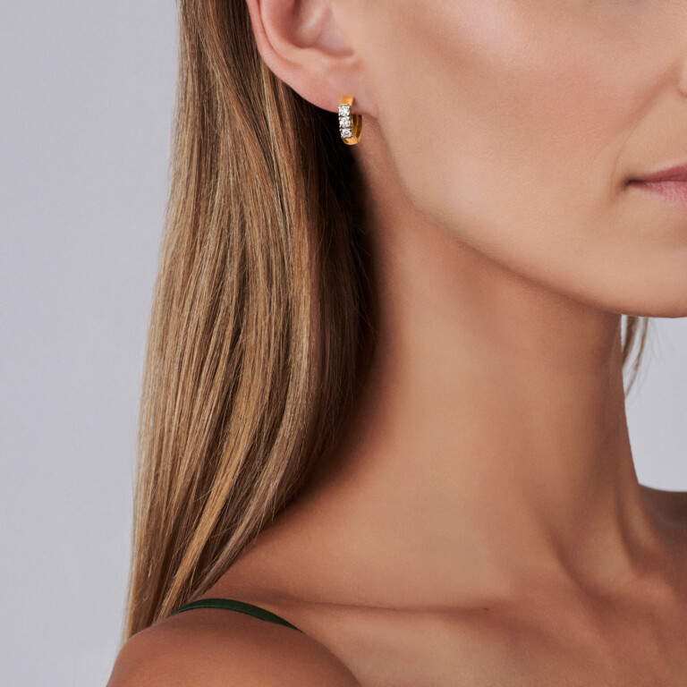 geel/wit goud alliance oorringen met diamant Schaap en Citroen Diamonds - #3 geel/wit goud alliance oorringen met diamant Schaap en Citroen Diamonds - #3