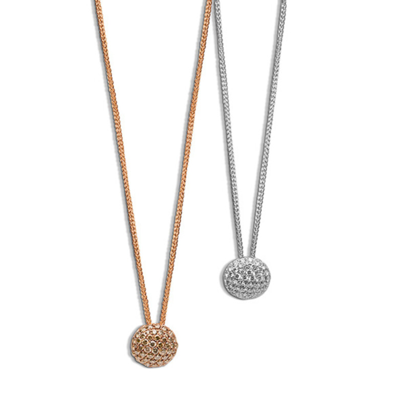 witgoud collier met hanger entourage met diamant Schaap en Citroen Diamonds - #4 witgoud collier met hanger entourage met diamant Schaap en Citroen Diamonds - #4