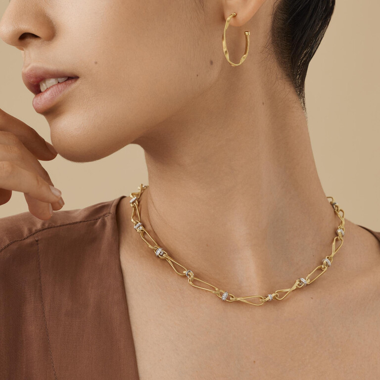 Marco Bicego Marrakech Onde collier geel/wit goud met diamant - CG844-B - #3 Marco Bicego Marrakech Onde collier geel/wit goud met diamant - CG844-B - #3